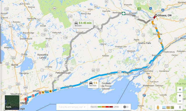 Como ir de Ottawa a Toronto de carro