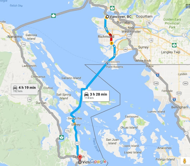 Viagem de carro de Vancouver a Victoria