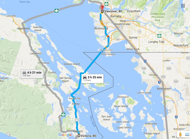 Viagem de carro de Victoria a Vancouver