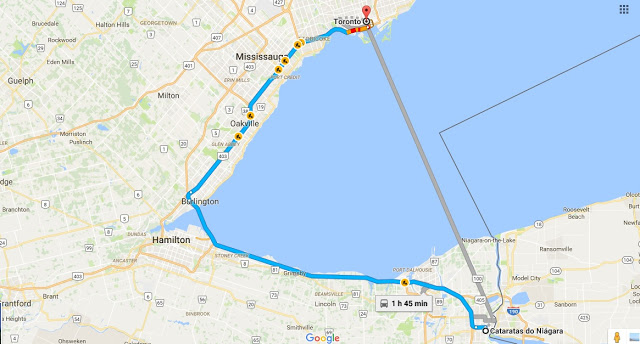 Como ir de Niagara Falls a Toronto de carro