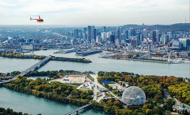 Cenário do passeio de helicóptero em Montreal Cenário do passeio de helicóptero em Montreal
